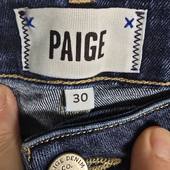 PAIGE Women's Midnight Blue Verdugo Ankle Jeans Raw Hem Size 30 - Picture 8 of 14